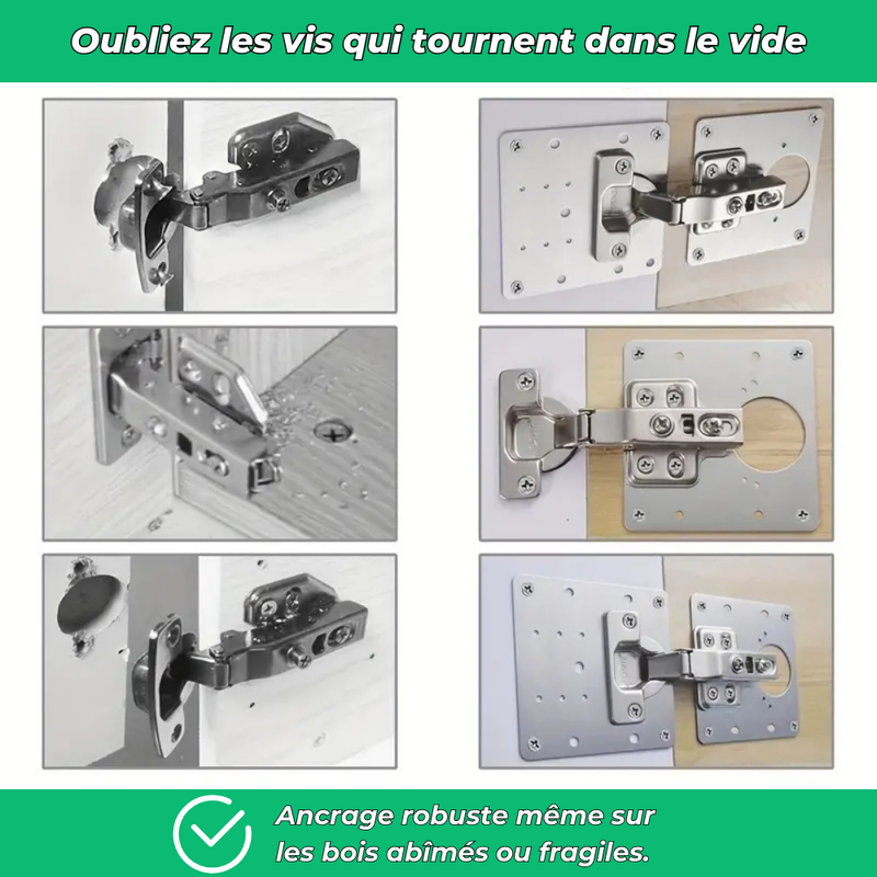 Kit (6 Pièces) De Réparation Robuste Pour Charnières
