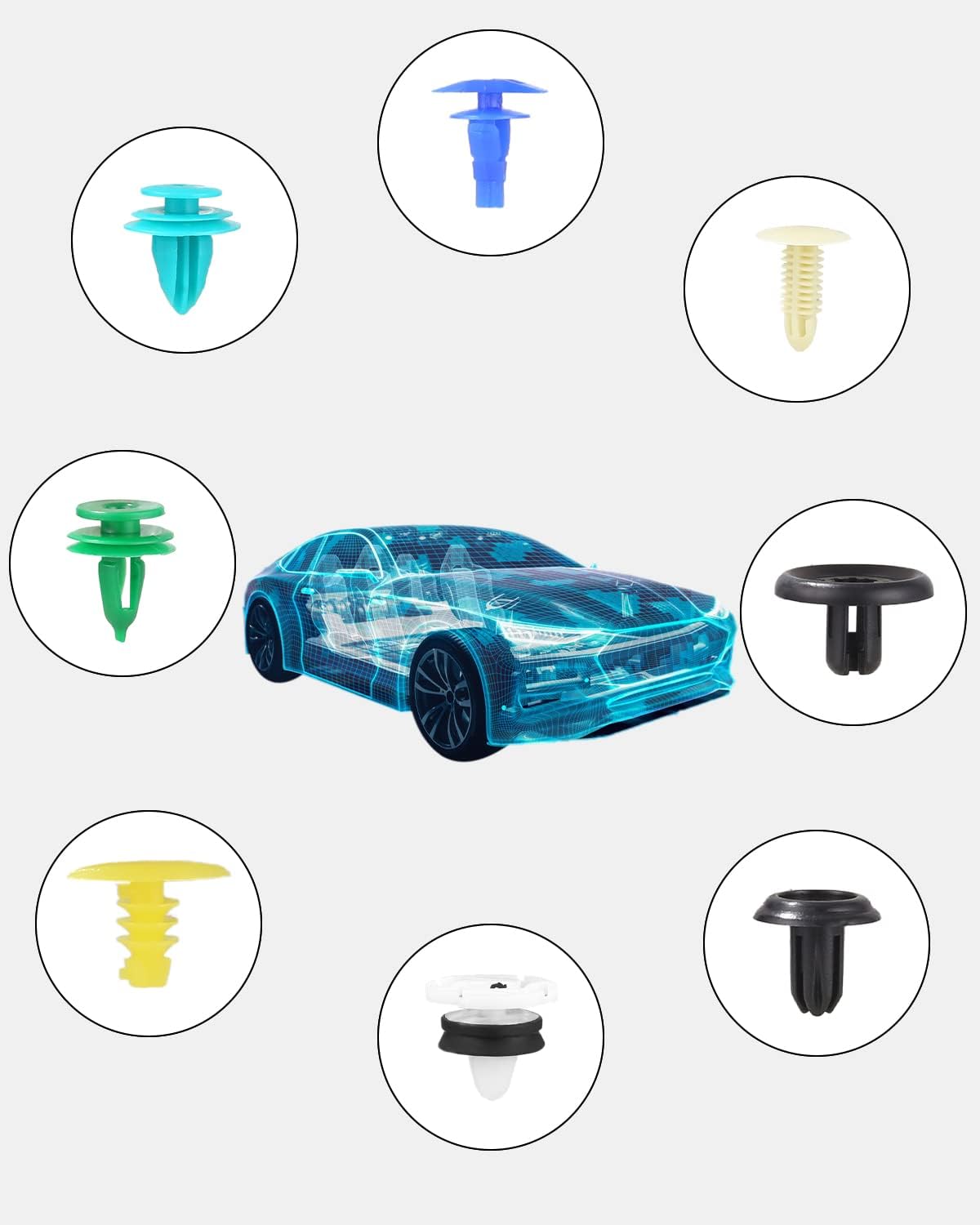 Kit de 925 clips de fixation pour voiture