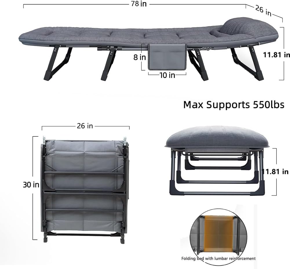 Lit pliant portable réglable