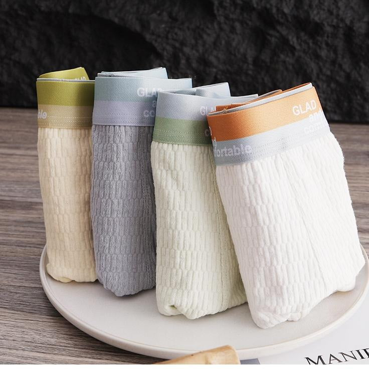 Boxer en coton 100% texturé respirant (ensemble de 4)