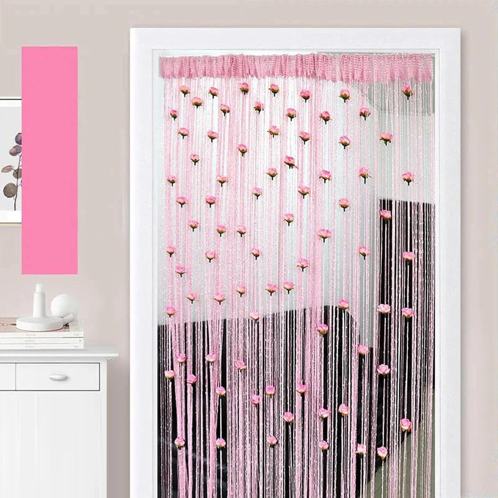 Rideau de porte en fil de rose