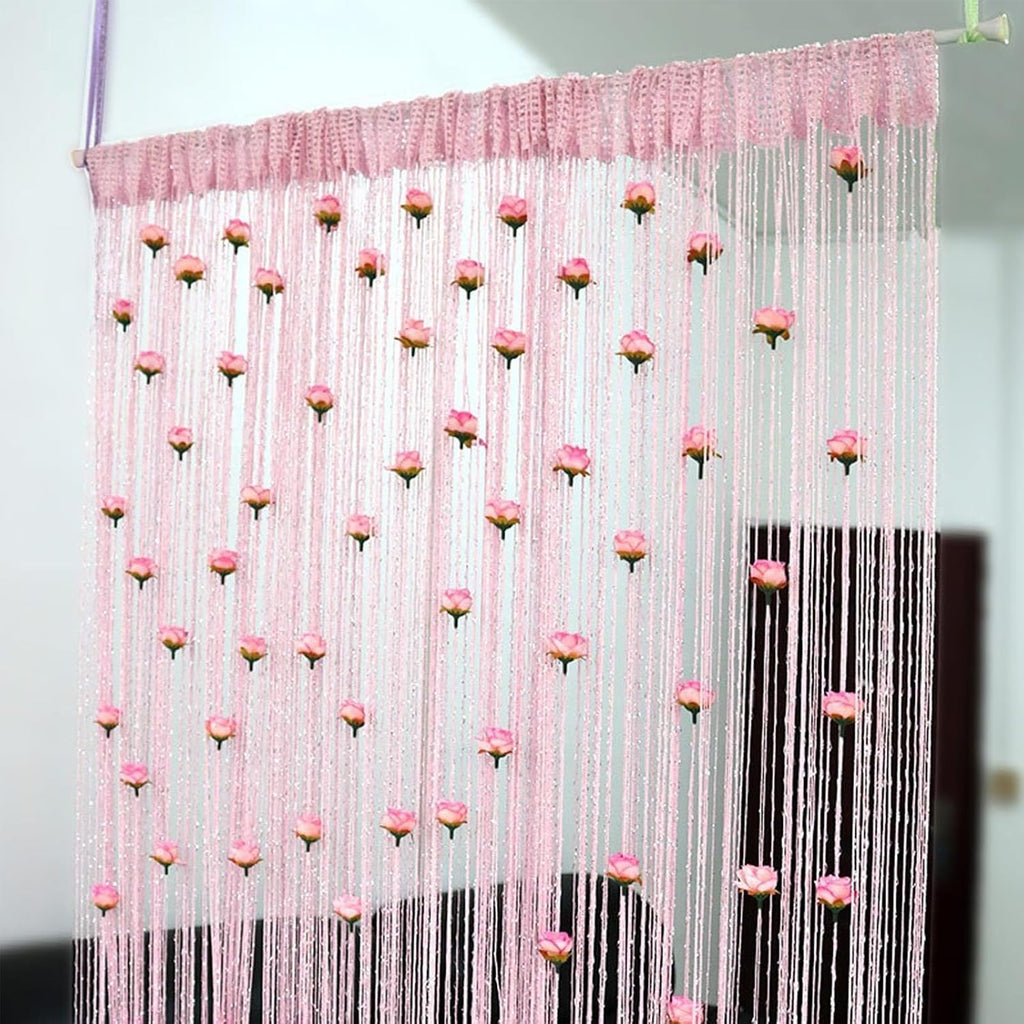 Rideau de porte en fil de rose