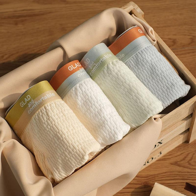 Boxer en coton 100% texturé respirant (ensemble de 4 pcs)