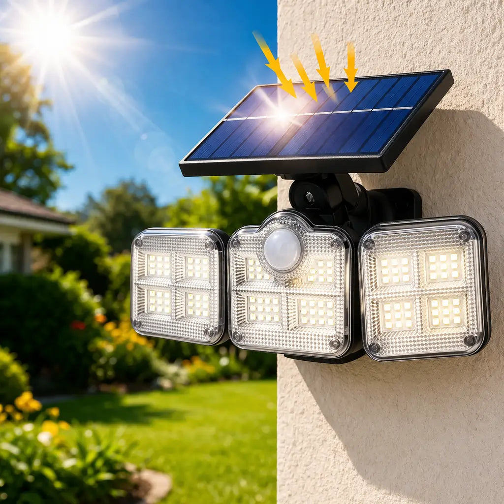 Projecteur Solaire LED 3 Têtes
