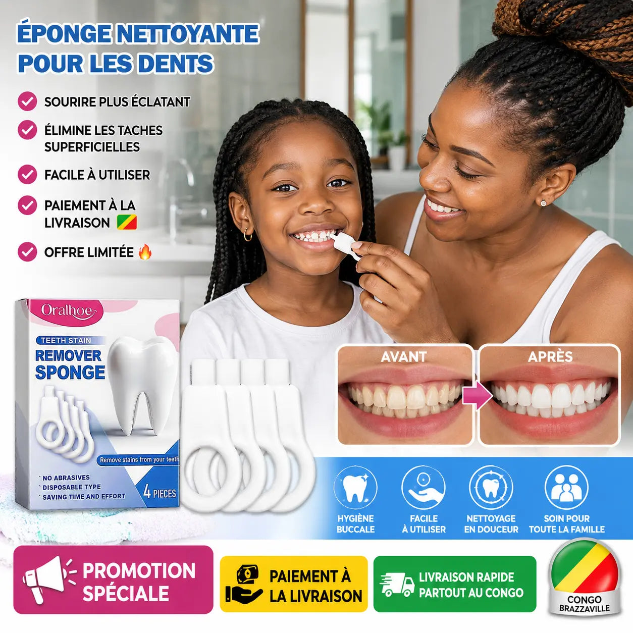 éponge détachante pour dents