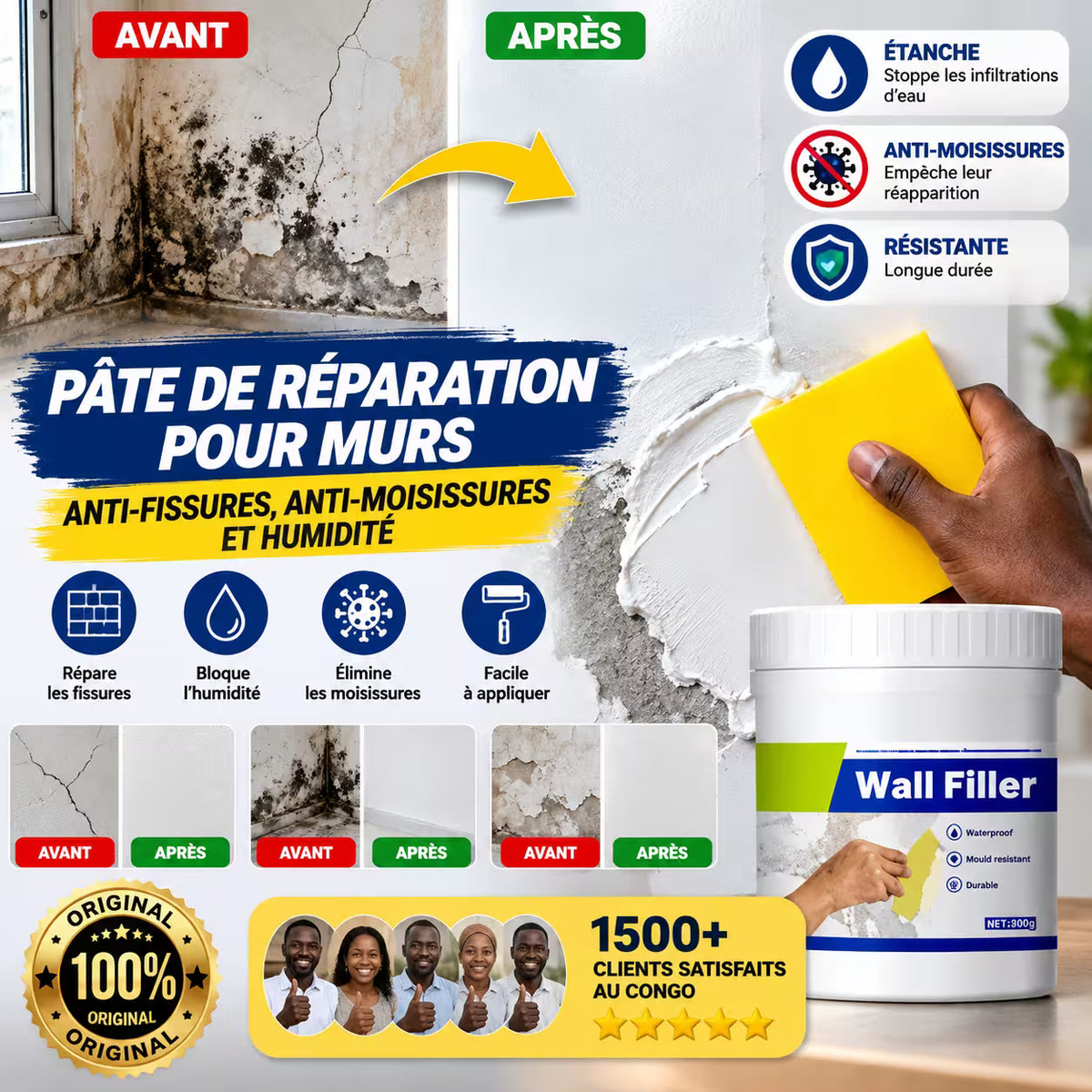 Pâte de réparation murale des trous et fissures v2
