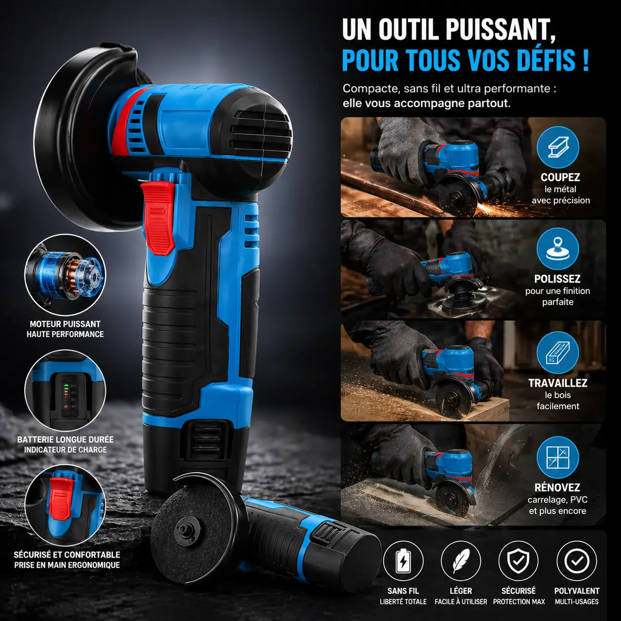Mini Meuleuse d'Angle 12V